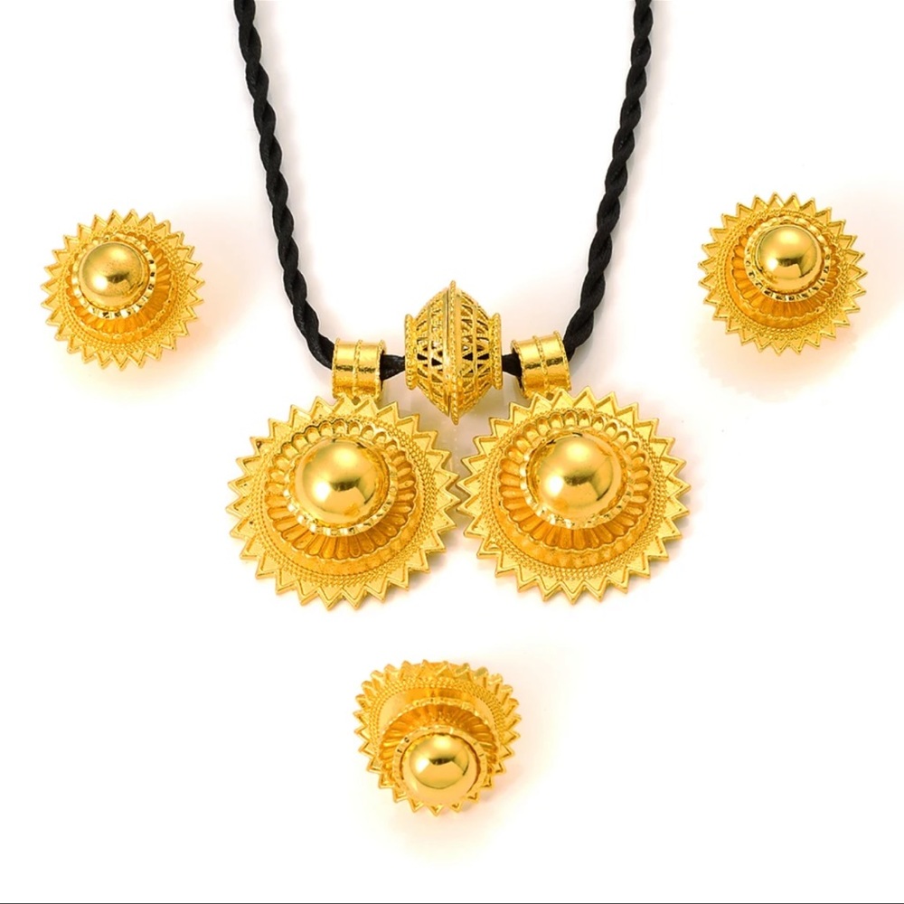 Ethiopian & Eritrean Set jewelry 24k ThickGold Plated Habesha Jewelry